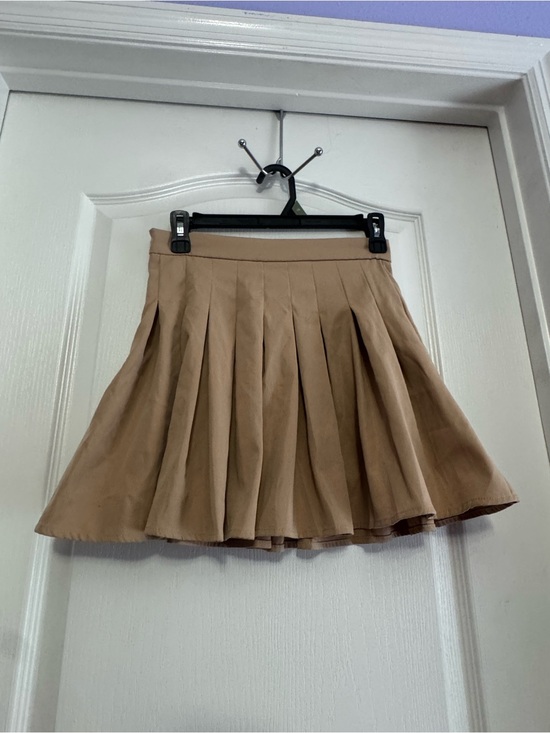 SHEIN Dresses & Skirts - SHEIN Tan Pleated Circle Skirt